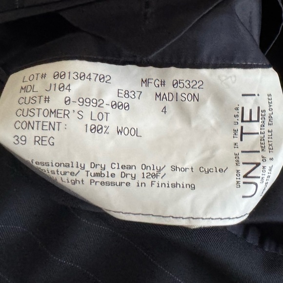 Loro Piana Hickey Freeman Sport Coat Blazer Jacket Wool Stripe Navy Classic 39 R - Picture 13 of 14